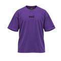 Shadow oversized tee in washed purple, front view with black Faithless chest embroidery
